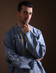 Pattern-Drafted Denim Kurta