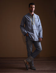 Pattern-Drafted Denim Kurta