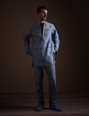 Pattern-Drafted Denim Kurta