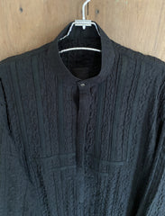 Contemporary Black Textured Kurta