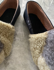 Cozy Patchwork Faux Fur Loafers