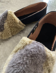 Cozy Patchwork Faux Fur Loafers