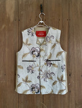 Floral Motif Linen Waistcoat