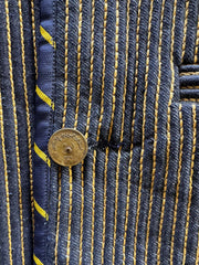 Handcrafted Striped Nehru Collar Waistcoat