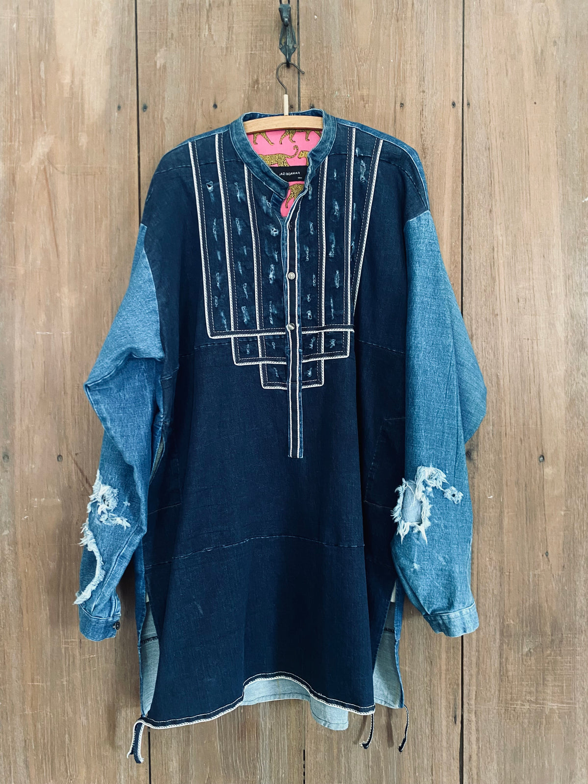 Artisanal Distressed Denim Kurta
