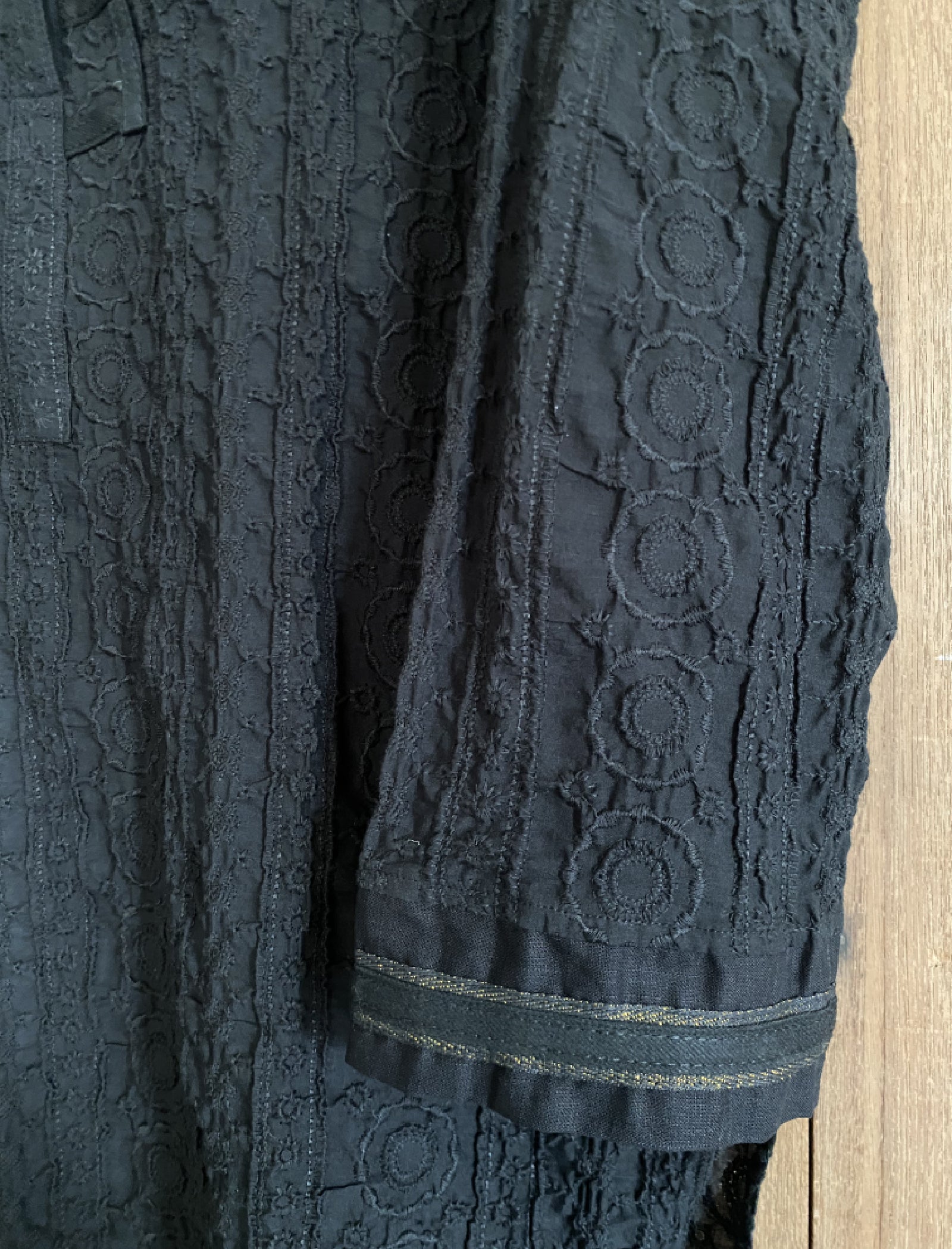 Contemporary Black Textured Kurta